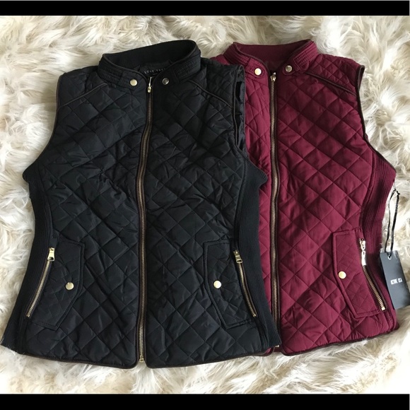 Love Tree Jackets & Blazers - Quilted Black Vest
